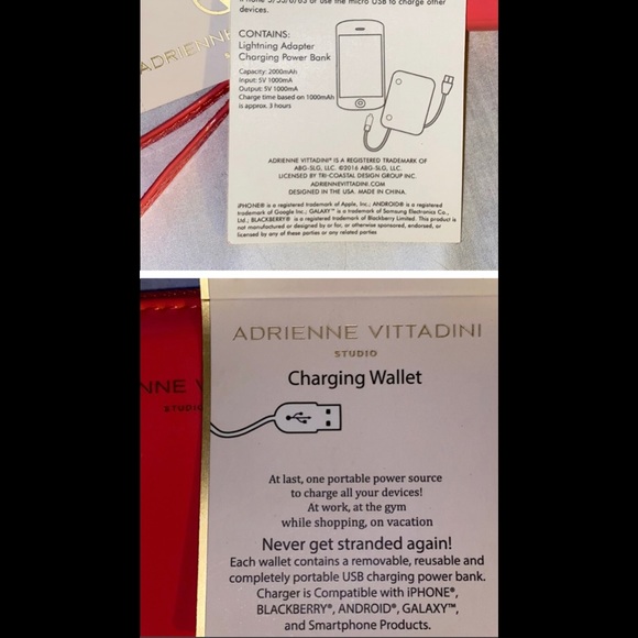 ADRIENNE VITTADINI PHONE CHARGING CLUTCH WALLET with WRIST STRAP - Picture 7 of 10